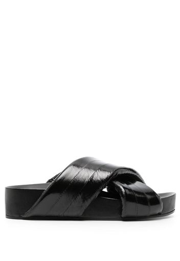 Jil Sander crossover-strap leather sandals - Nero