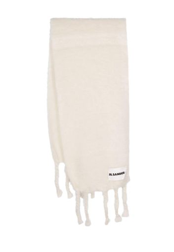 Jil Sander Sciarpa chunky con applicazione - Bianco