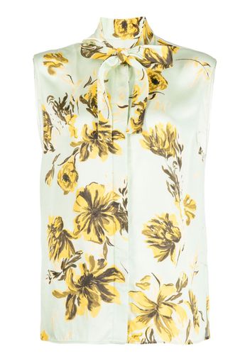 Jil Sander floral-print sleeveless blouse - Verde