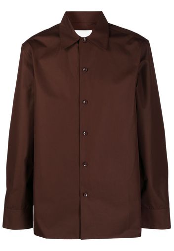 Jil Sander pointed-collar cotton shirt - Marrone