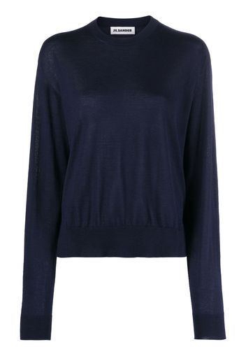 Jil Sander Maglione girocollo a coste - Blu