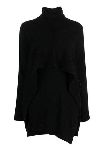 Jil Sander detachable-panel ribbed-knit jumper - Nero