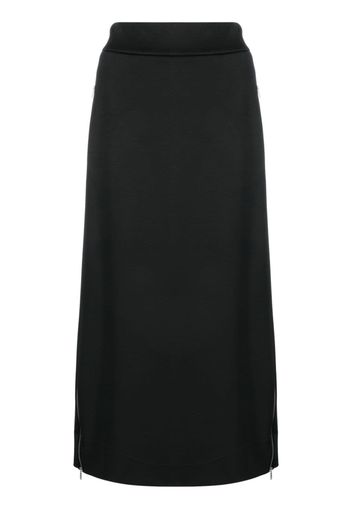 Jil Sander high-waisted side-zips midi skirt - Nero