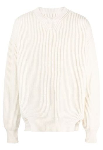 Jil Sander crew-neck ribbed-knit wool jumper - Toni neutri