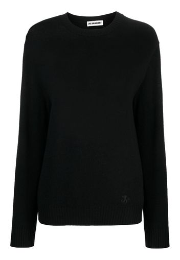 Jil Sander logo-embroidered wool sweatshirt - Nero