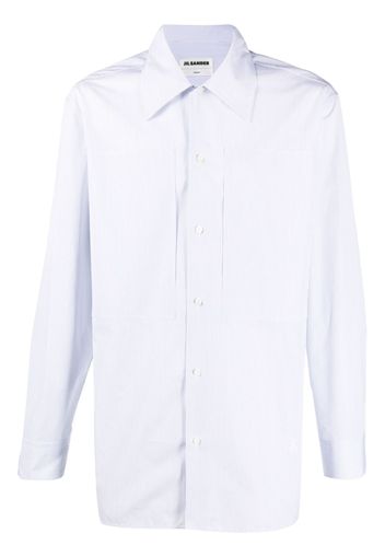 Jil Sander logo-embroidered striped shirt - Bianco