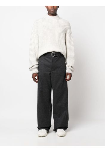 Jil Sander felted wool wide-leg trousers - Grigio