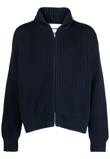 Jil Sander ribbed-knit wool cardigan - Blu