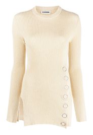 Jil Sander snap-button ribbed top - Toni neutri