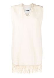 Jil Sander fringed v-neck vest top - Toni neutri