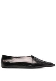 Jil Sander knot-detailing leather ballerina shoes - Nero