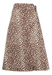 Jil Sander leopard-print midi skirt - Toni neutri