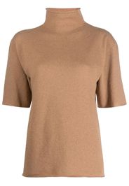 Jil Sander short-sleeved roll-neck knitted top - Toni neutri