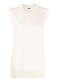 Jil Sander cashmere wool blend knit vest - Bianco