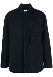 Jil Sander logo-embroidered shirt jacket - Blu