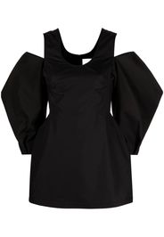 Jil Sander sculptural-sleeve poplin blouse - Nero