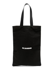 Jil Sander logo-print canvas tote - Nero