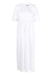 Jil Sander gathered-detail short-sleeve maxi dress - Bianco