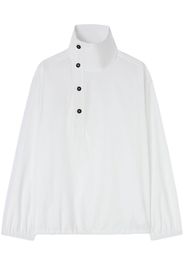 Jil Sander funnel-neck asymmetric blouse - Bianco