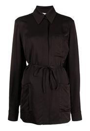 Jil Sander belted waist shirt jacket - Marrone