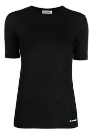 Jil Sander logo-print hem t-shirt - Nero