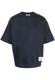 Jil Sander logo-patch short-sleeve sweatshirt - Blu