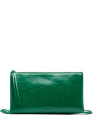Jil Sander logo-embossed clutch bag - Verde