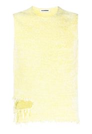 Jil Sander distressed-finish knitted top - Giallo