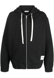 Jil Sander zipped cotton hoodie - Nero