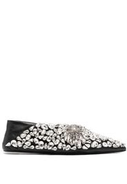 Jil Sander crystal-embellished ballerina shoes - Nero