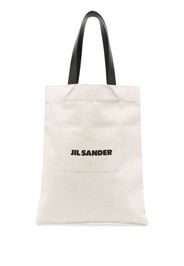 Jil Sander logo-print canvas tote bag - Toni neutri