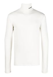 Jil Sander logo-print roll-neck jumper - Toni neutri