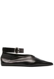 Jil Sander pointed-toe leather ballerina shoes - Nero