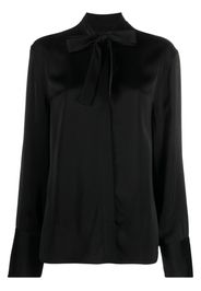 Jil Sander satin-finish tie-neck blouse - Nero