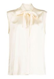 Jil Sander Blusa smanicata con nodo frontale - Bianco