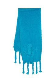 Jil Sander fringe-edge mohair-blend scarf - Blu