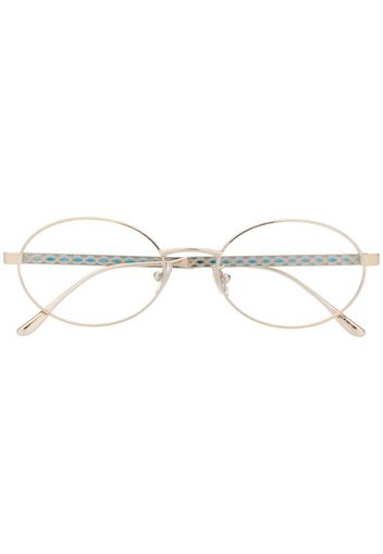 diamond-arm oval frame glasses