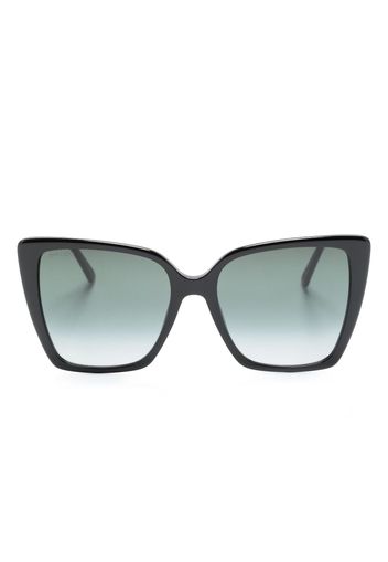 Jimmy Choo Eyewear oversize-frame glitter sunglasses - Nero