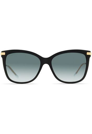 Jimmy Choo Eyewear Steff rectangular-frame sunglasses - 8079O Black/Gold