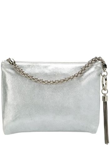 Callie metallic tassel clutch