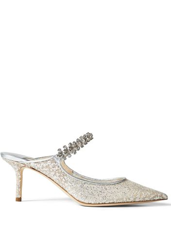 Jimmy Choo Mules Bing con glitter - Argento