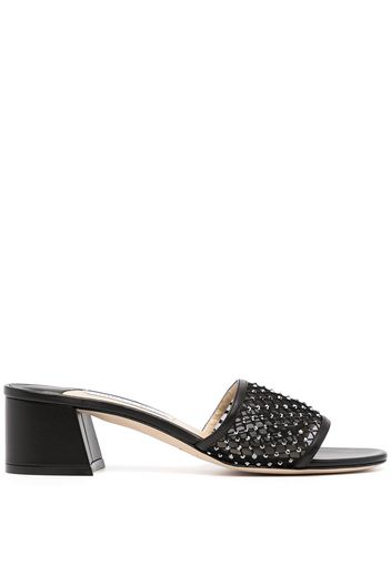 Jimmy Choo Minea 45mm rhinestone-embellished mules - Nero