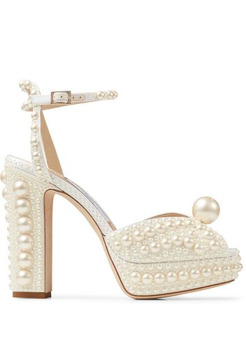 Jimmy Choo pearl-embellished open-toe sandals - Bianco