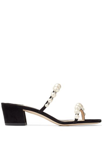 Jimmy Choo Amara 45mm pearl-embellished mules - Nero