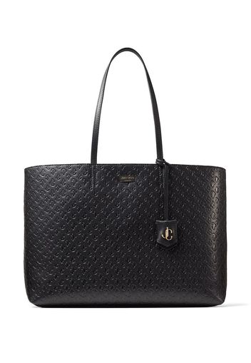 Jimmy Choo Nine2Five debossed monogram tote - Nero