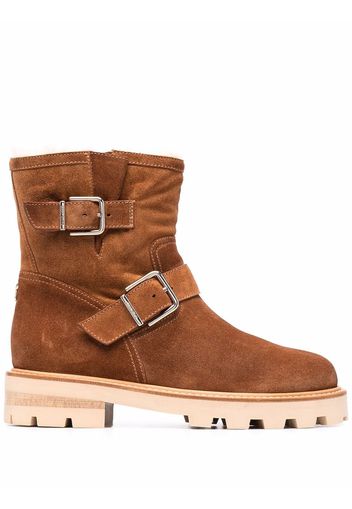 Jimmy Choo Youth II buckled suede ankle boots - Marrone