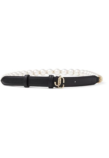 Jimmy Choo JC pearl-chain belt - Nero