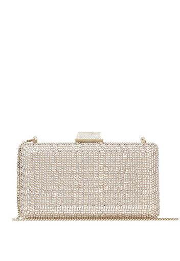 Jimmy Choo Clemmie crystal-embellished clutch bag - Toni neutri