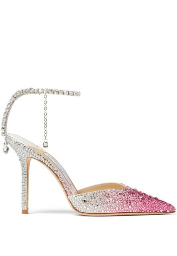 Jimmy Choo Saeda crystal-embellished 100mm pumps - Rosa