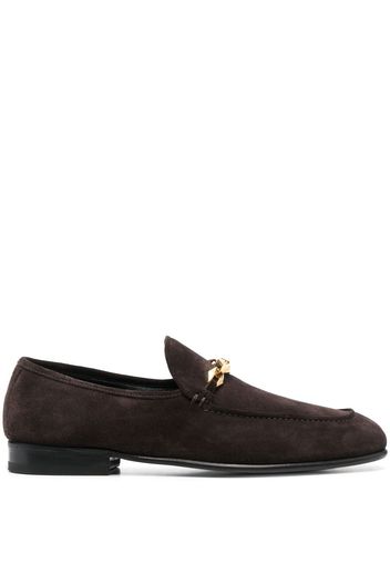 Jimmy Choo Marti Reverse Ova suede loafers - Marrone